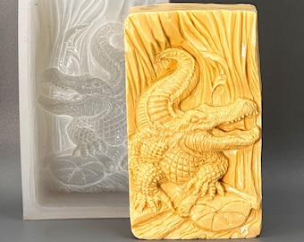 CROCODILE SOAP SILICONE mold bar mould   candle resin plaster chocolate wax icing Australian alligator