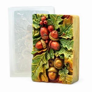 MOLDE DE SILICONA BELLOTA para hacer jabón y otras manualidades roble