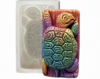 TURTLE SOAP SILICONE mold  bar mould 5,5oz   resin plaster chocolate wax icing jellyfish