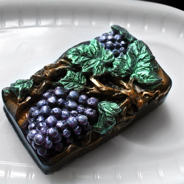 Moule en silicone pour savon RAISIN, moule 120 g, plâtre, résine, glaçage au chocolat, cire de vigne