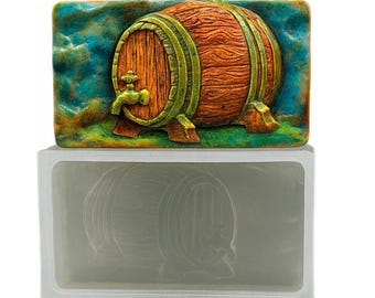 BARREL SILICONE MOLD for soap making and other crafts