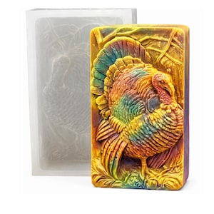 Molde de silicona de pavo: Fabricación de jabón, resina y velas (147 g)