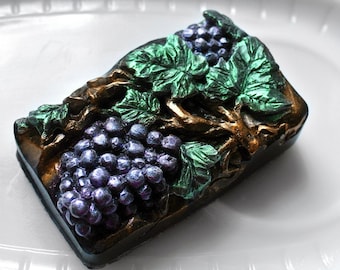 GRAPES SOAP SILICONE mold  bar mould 5,5oz   resin plaster chocolate wax icing wine grapevine