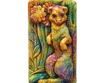 FERRET SILICONE MOLD soap bar mould 5,5oz   resin plaster chocolate wax icing