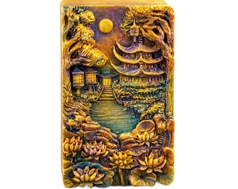 Garden Silicone Mold for soap making and other crafts, 5oz japanese oriental design
