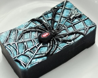 SPIDER SILICONE MOLD soap mould 5oz fondant   resin plaster chocolate wax icing fly halloween