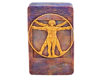 Leonardo da Vinci Vitruvian Man Soap Mold - Renaissance Art 3D Relief Silicone Mold for Handmade Soap,resin, plaster, clay, gypsum, pottery.