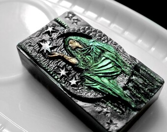 LADY MOON SILICONE mold soap flexible sturdy celestial mould 5oz fairy