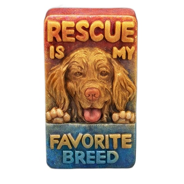 Dog Silicone Mold: Rectangle Soap, Candle, Plaster Mould