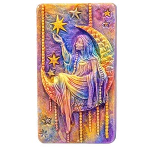 Molde de silicona LADY MOON para jabón, flexible y resistente, celestial, 5 oz