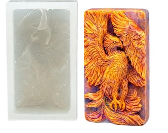 PHOENIX SILICONE MOLD for soap making, resin casting, wax, pottery, gypsum and other crafts.