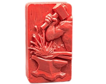BLACKSMITH SILICONE MOLD for soap making and other crafts flexible durable hammer and anvil forge