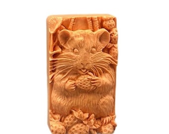 HAMPSTER SILICONE MOLD for soap making plaster clay wax resin chocolate fondant rodent