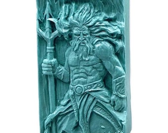 POSEIDON SILICONE MOLD for soap making and other crafts, aqua man, trident, ocean, neptune