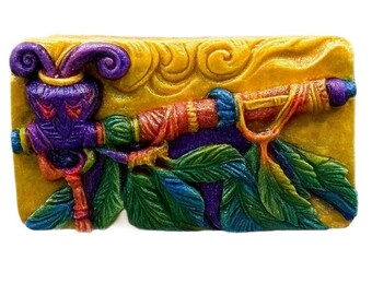 PIPE SILICONE MOLD  soap bar   plaster clay wax resin monster  5,5 oz native american pipe of peace calumet