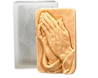 PRAYER SILICONE MOLD soap plaster clay wax resin  5 oz mould flexible sturdy praying hands
