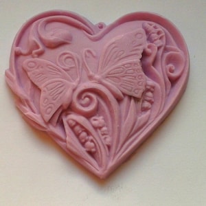 HEART BUTTERLY SILICONE  mold cameo sugarcraft resin fimo polymer clay mould fimo wax plaster icing chocolate food use food grade mould