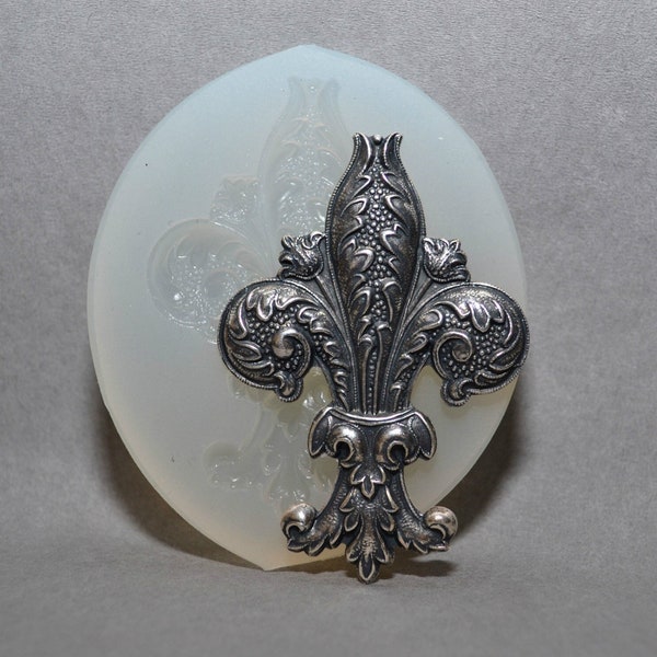 FLEUR DE LIS silicone moule sugacraft alimentaire fondant glaçage résine fimo polymère argile cire plâtre laiton chocolat moule