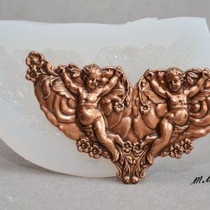 CHERUB SILICONE MOLD angel ornament food use, polymer clay, resin, chocolate, icing, plaster mould