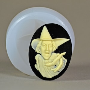 WITCH SILICONE MOLD  Cameo Flexible  Mould For Resin Polymer Clay Chocolate Food Safe grade silicone icing wax plaster goth 40x30 cameo