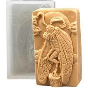 MOTHMAN SILICONE MOLD for  soap making resin plaster chocolate wax candle sturdy flexible birdman moth
