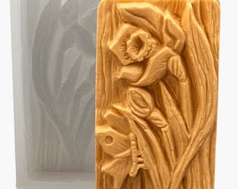 FLORAL SOAP SILICONE mold flowers bar mould flexible sturdy wax plaster resin