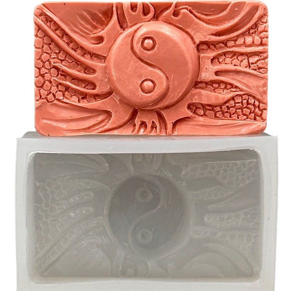 YIN YANG SILICONE mold soap  bar mould  resin plaster chocolate wax icing taichi symbol