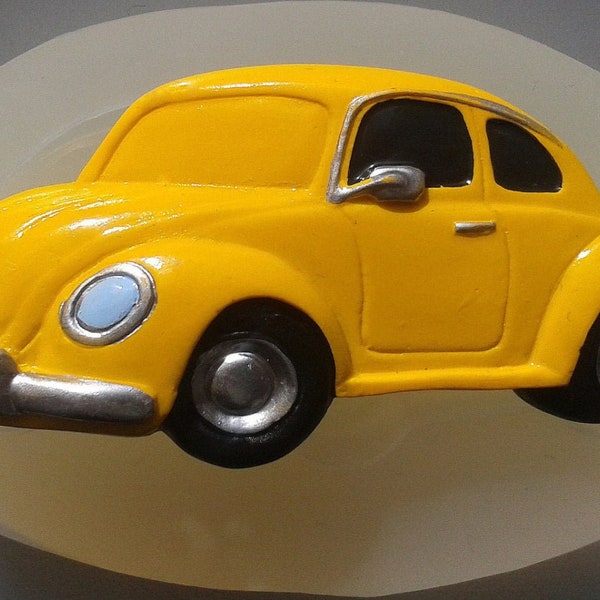 Voiture VW Coccinelle - MOULE EN SILICONE - usage alimentaire, moule en pâte polymère fimo en résine