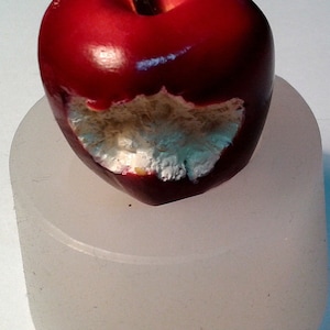 APPLE SILICONE MOLD bitten flatback sugarcraft resin fimo polymer clay mould soap fimo wax plaster icing chocolate food use food grade mould