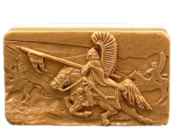 POLISH WINGED HUSSAR silicone mold soap bar mould 5,5oz resin plaster chocolate wax icing sturdy detailed horse cavalry