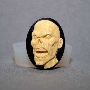 ZOMBIE SILICONE MOLD cameo  sugarcraft resin fimo polymer clay mould soap fimo skull plaster icing chocolate food grade walking death goth