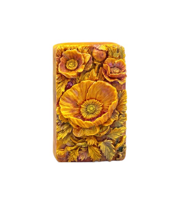 POPPY SILICONE MOLD for soap making and other crafts, flexible sturdy  flower floral