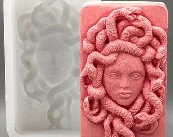 MEDUSA SILICONE MOLD soap bar mould 5,5oz   resin plaster chocolate wax icing sturdy detailed skull