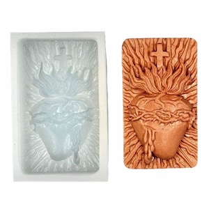 CATHOLIC SILICONE MOLD For Soap Making Religious Prayer, Jesus, Virgin Mary, Sacred Heart, Manger