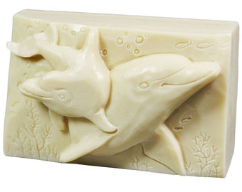 DOLPHIN SILICONE MOLD making soap bar moUld sea creature  plaster clay wax resin