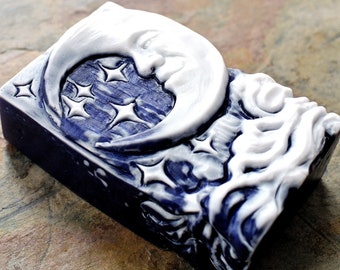 CELESTIAL MAN SOAP silicone mold   bar mould 5,5oz   resin plaster chocolate wax icing sky man night