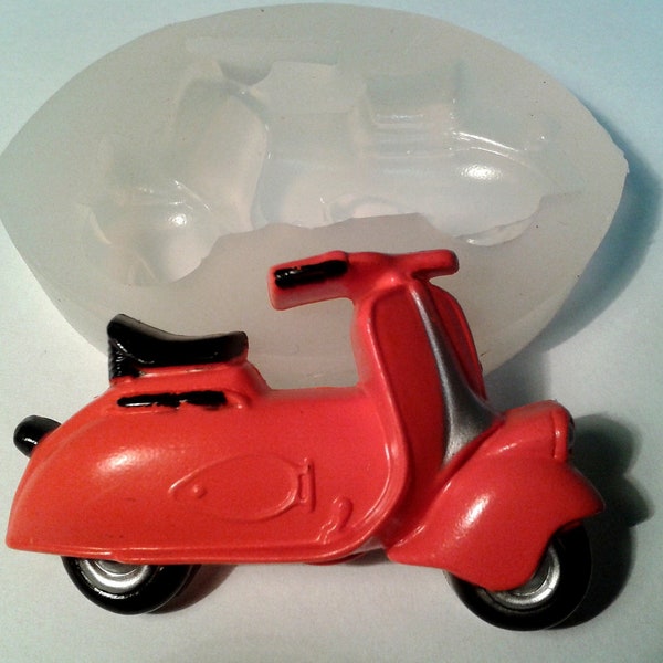 VESPA SCOOTER SILICONE moule sugarcraft fondat pâte polymère fimo résine plâtre cire utee chocolat glaçage moule