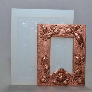 FLORAL FRAME - SILICONE mould - resin, polymer clay, fimo, sugarcraft, brass casting mold