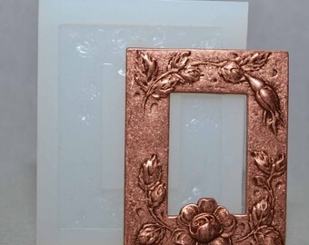 FLORAL FRAME - SILICONE mould - resin, polymer clay, fimo, sugarcraft, brass casting mold