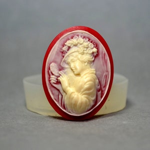 LADY SILICONE MOLD victorian cameo sugarcraft resin fimo polymer clay mould soap fimo wax plaster icing chocolate food use food grade mould