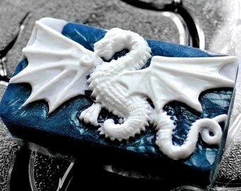 DRAGON SOAP MOLD silicone mould soap bar candle pottery plaster clay wax resin monster 5oz
