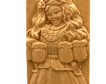 OCTOBERFEST SOAP MOLD silicone  plaster clay resin chocolate flexible food grade lady beer mug bath bomb