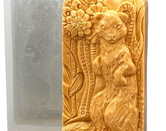 FERRET SILICONE MOLD soap bar mould 5,5oz   resin plaster chocolate wax icing