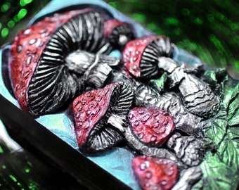 MUSHROOMS SILICONE MOLD soap mould  plaster clay wax resin bath bomb sturdy mushroom chocolate