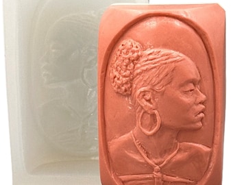 AFRICAN LADY SILICONE mold soap bar mould black beauty 5oz