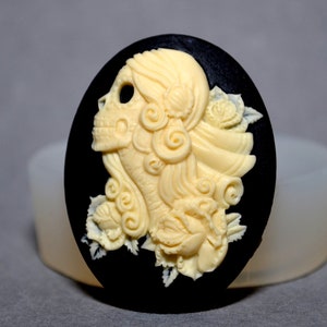 Skull  DEATH GOTH  silicone mold sugarcraft fimo polymer clay resin halloween wax mould food use cupcake chocolate flexible Plaster icing