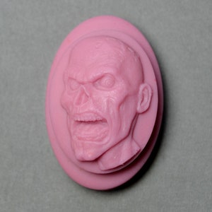 ZOMBIE SILICONE MOLD Soapresin, fimo, polymer goth skull  plaster clay wax resin