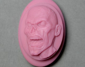 ZOMBIE SILICONE MOLD Soapresin, fimo, polymer goth skull  plaster clay wax resin