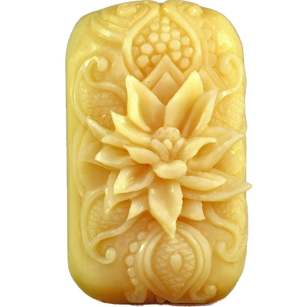 Moule en silicone pour savon LOTUS, moule en barre 120 g, plâtre, cire, glaçage au chocolat, fleur de bouddha