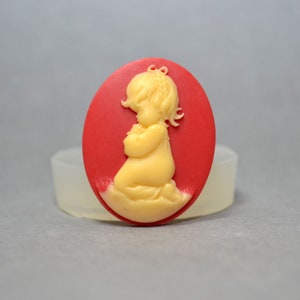 Praying Girl Silicone Mold: Fimo, Soap, Resin, Clay (40x30mm)